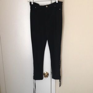 Black velvet pants
